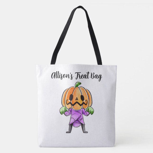 Bolsa Tote Saco de Tota de Tratamento de Pumpkin Personalizad (Frente)