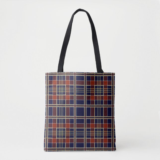Bolsa Tote saco de tota de xadrez escocês (Frente)