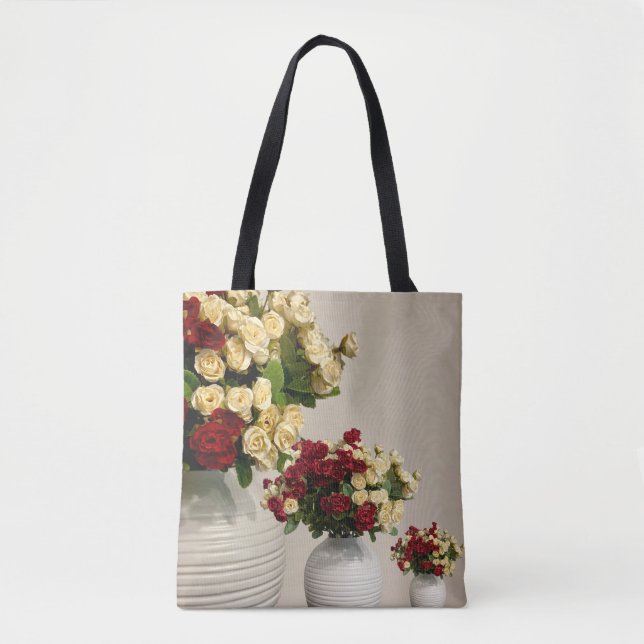 Bolsa Tote Saco de Tota do Buquê Floral Elegante (Frente)