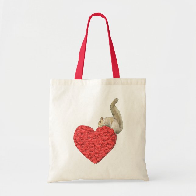 Bolsa Tote Saco de Tota do Coração de Esquilo (Frente)