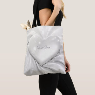 Bolsa Tote Saco de Tota do Coração do Creme Branco Elegante