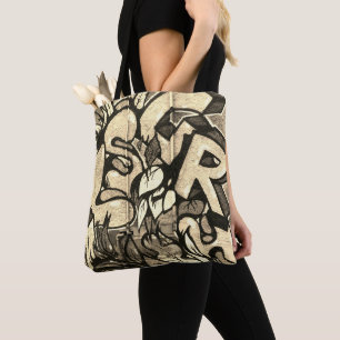 Bolsa Tote Saco de Tota do Estilo Sepia do Grafite Urbano