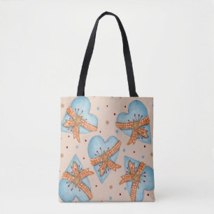 Bolsa Tote Saco De Tota Do Ombro De Corações E Bolinhas