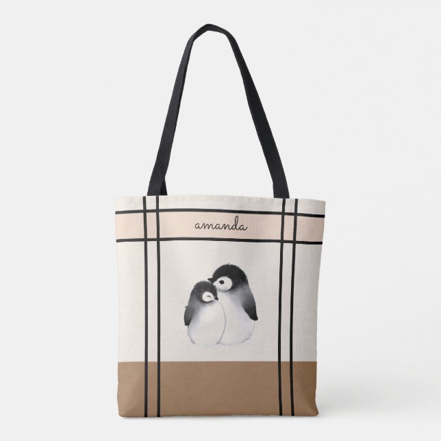 Bolsa Tote Saco de Tota do Pinguim Personalizado (Verso)