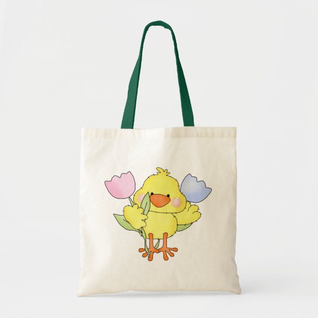 Bolsa Tote saco de tota do Pintinho de páscoa (Frente)