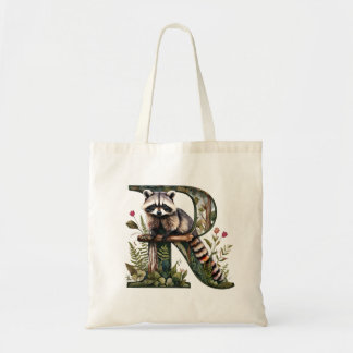 Bolsa Tote Saco de Tota do Raccoon Monograma | Woodland Natur