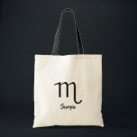 Bolsa Tote Saco de Tota do Scorpio<br><div class="desc">Zodiac Scorpio Tote Bag. De 23 de outubro a 21 de novembro.</div>