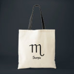 Bolsa Tote Saco de Tota do Scorpio<br><div class="desc">Zodiac Scorpio Tote Bag. De 23 de outubro a 21 de novembro.</div>