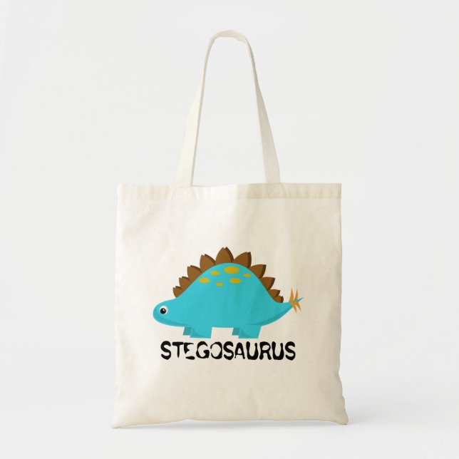 Bolsa Tote Saco de Tota do Stegossauro Azul (Frente)