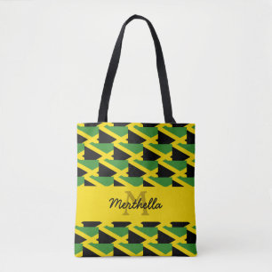 Bolsa Tote Saco de Tota FLAG JAMAICA do Monograma Personaliza