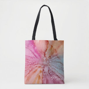 Bolsa Tote Saco De Tota, "Flor Aquática" Média