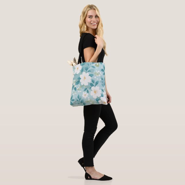 Bolsa Tote Saco de tota floral com cor de menta (No(a) Modelo)