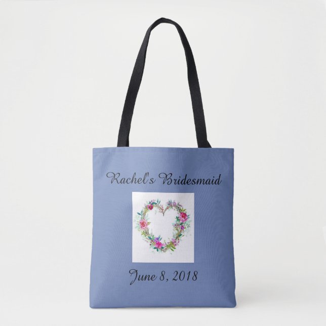 Bolsa Tote Saco de tota floral de Bridesmaid (Frente)