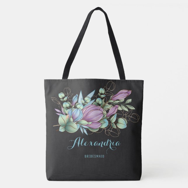 Bolsa Tote Saco De Tota Floral Monograma Pintado (Frente)