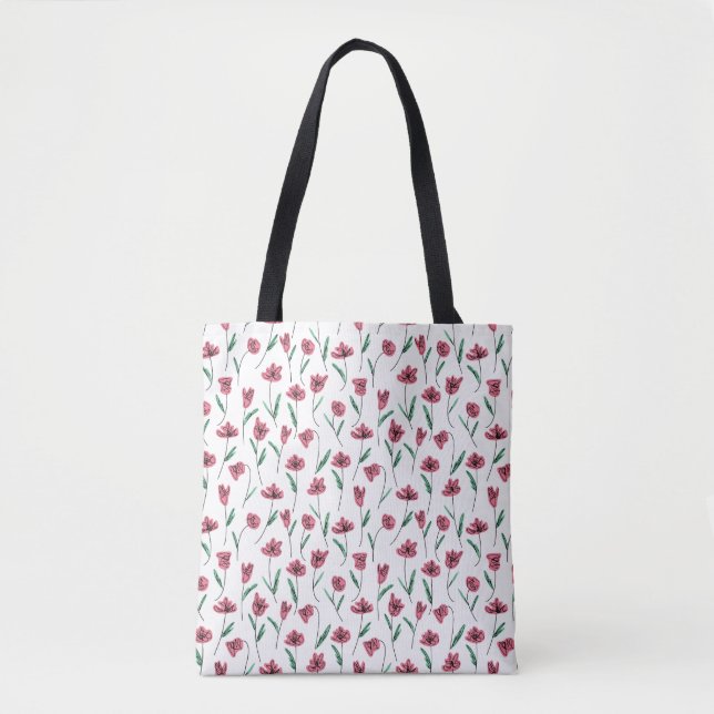 Bolsa Tote Saco de Tota Floral Whimsical - Carriall Flor (Frente)