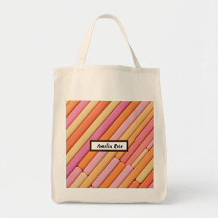 Bolsa Tote Saco de Tota Geométrica do Pastel Personalizado