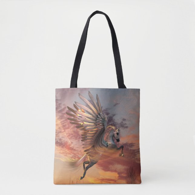 Bolsa Tote Saco de Tota Pegasus All-Over-Impressão (Frente)