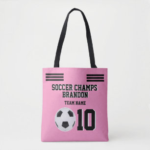 Bolsa Tote saco de tota preto cor-de-rosa de futebol, maleta