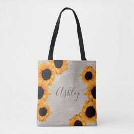 Bolsa Tote Saco de Tota Radiante de Girassol Personalizado