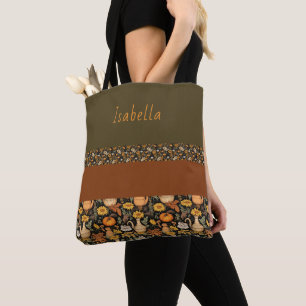 Bolsa Tote Saco de Tota Verde e Pó Escuro Boho