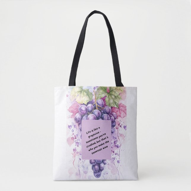 Bolsa Tote Saco de Totas de Cotação de Grama - Fresco e Inspi (Frente)