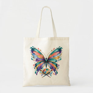 Bolsa Tote Saco de Tote Artista Borboleta Aquarela Colorida