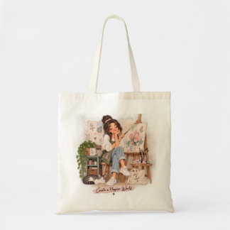 Bolsa Tote Saco de Tote Artista para um Mundo Mais Feliz