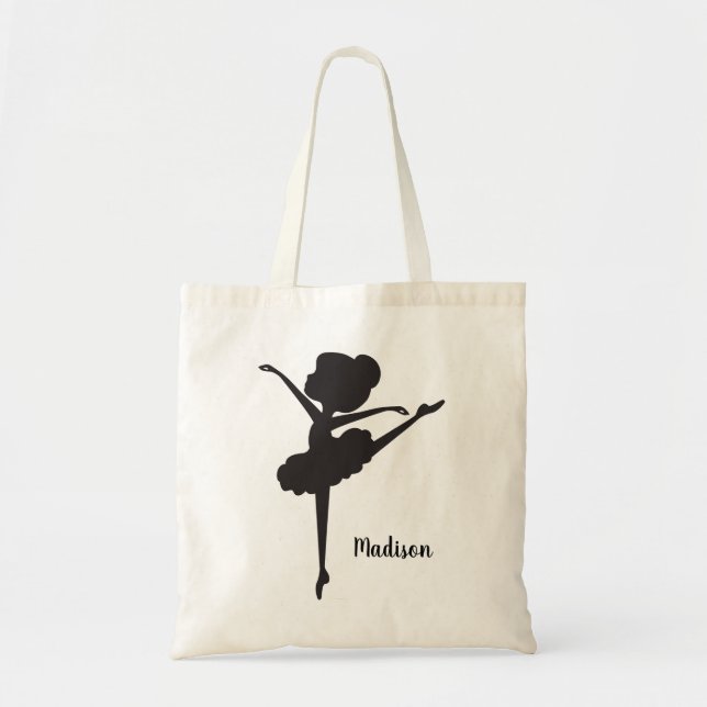 Bolsa Tote Saco de Tote Ballerina, Silhuette Personalizado Bo (Frente)