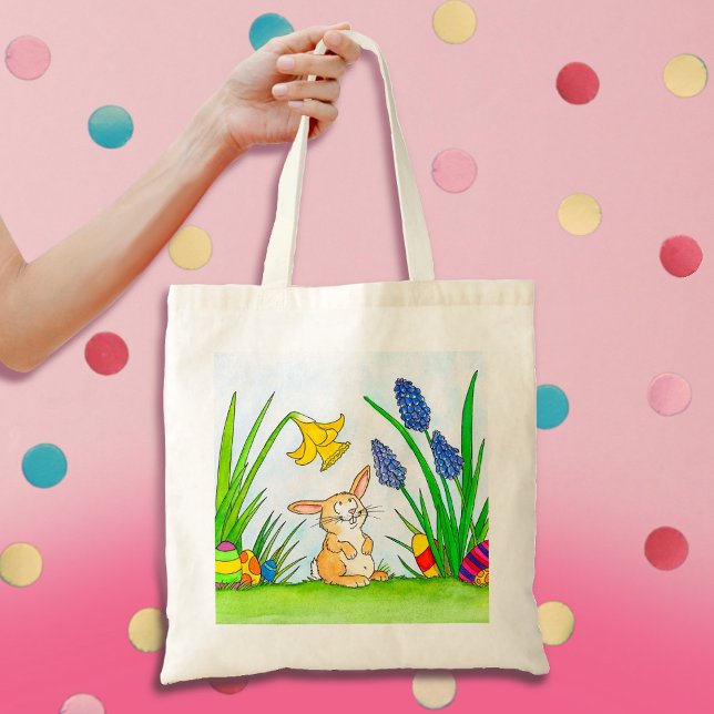 Bolsa Tote Saco de tote Bunny da Páscoa por Nicole Janes (Criador carregado)