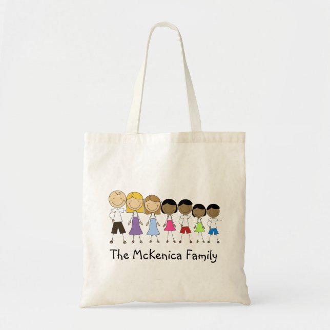 Bolsa Tote Saco de Tote da Família Personalizada Stick (Frente)