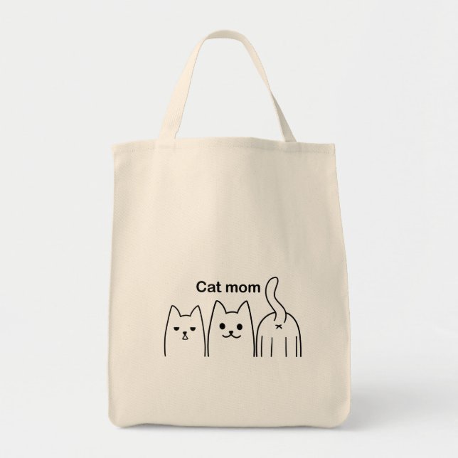 Bolsa Tote Saco de tote da mãe de gato (Frente)