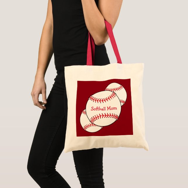 Bolsa Tote Saco de Tote da Mãe de Softball (Frente (produto))