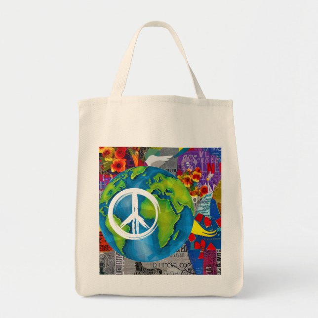 Bolsa Tote Saco de Tote da Paz Mundial (Frente)