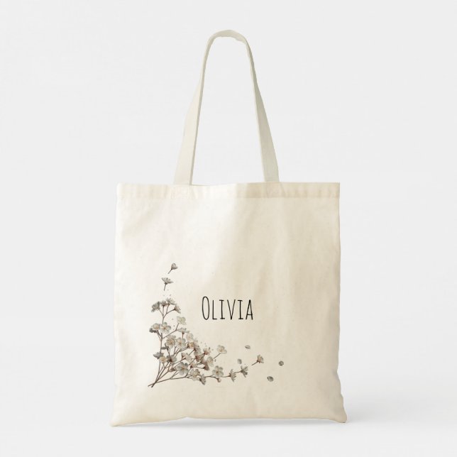 Bolsa Tote Saco de Tote das Flores Bonitas e Elegantes (Verso)