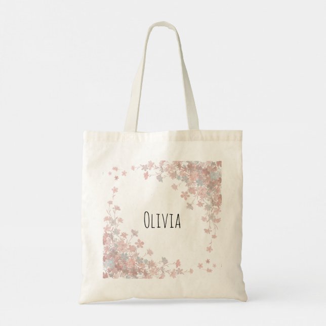 Bolsa Tote Saco de Tote das Flores Bonitas e Elegantes (Verso)