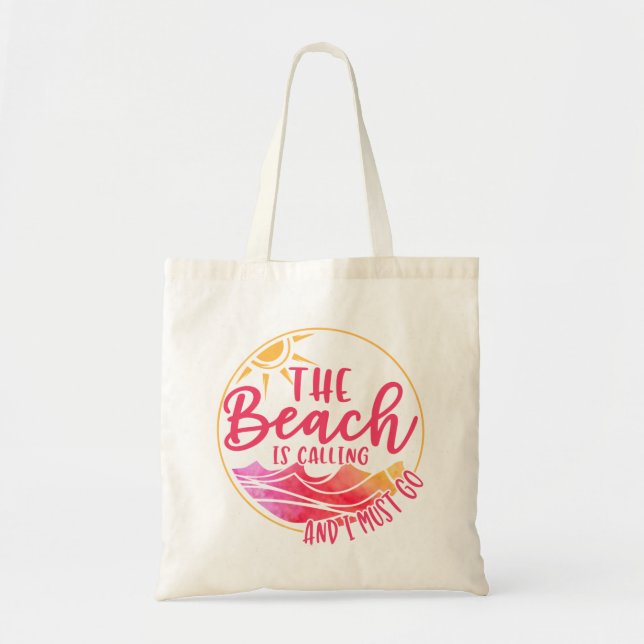Bolsa Tote Saco de Tote de Amor do Oceano Praia (Frente)