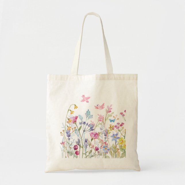 Bolsa Tote Saco de Tote de Aves Florais (Frente)