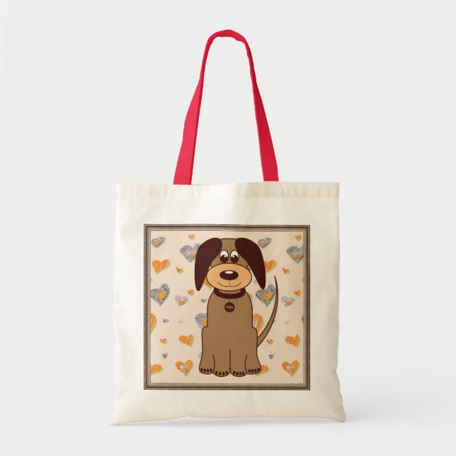 Bolsa Tote Saco de Tote de Cachorro Castanho (Frente)
