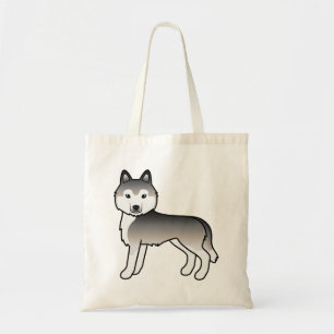 Bolsa Tote Saco de Tote de Cão de Cinza Siberiano
