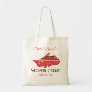 Bolsa Tote Saco de Tote de Casamento Vermelho Personalizável