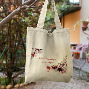 Bolsa Tote Saco de Tote de Flor Penteado Vermelho