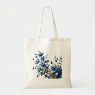 Bolsa Tote Saco de tote de flores azuis