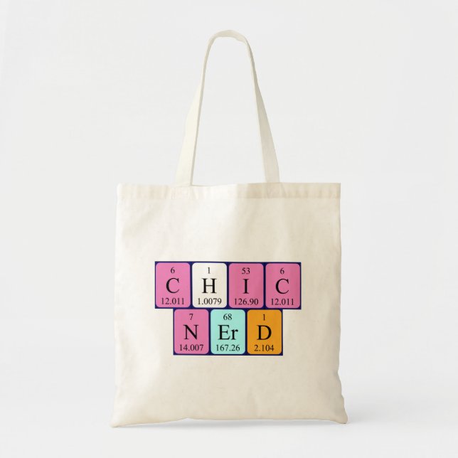 Bolsa Tote Saco de tote de frase de mesa periódica ChicNerd (Frente)