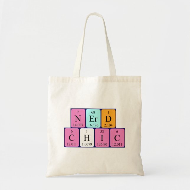 Bolsa Tote Saco de tote de frase de mesa periódica NerdChic (Frente)