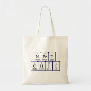 Bolsa Tote Saco de tote de frase de mesa periódica NerdChic