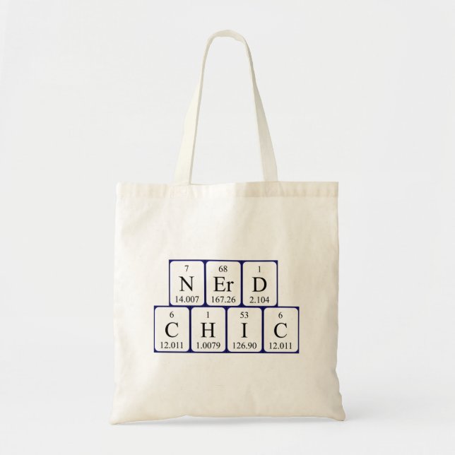 Bolsa Tote Saco de tote de frase de mesa periódica NerdChic (Frente)
