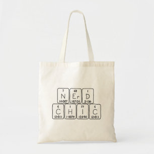 Bolsa Tote Saco de tote de frase de mesa periódica NerdChic