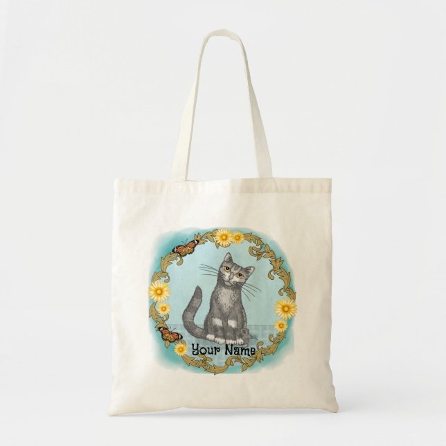 Bolsa Tote Saco de tote de gato e rato (Frente)