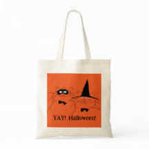 Saco de Tote de Gatos Halloween