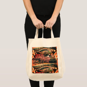 Bolsa Tote Saco de Tote de Grocería Floral Tropical